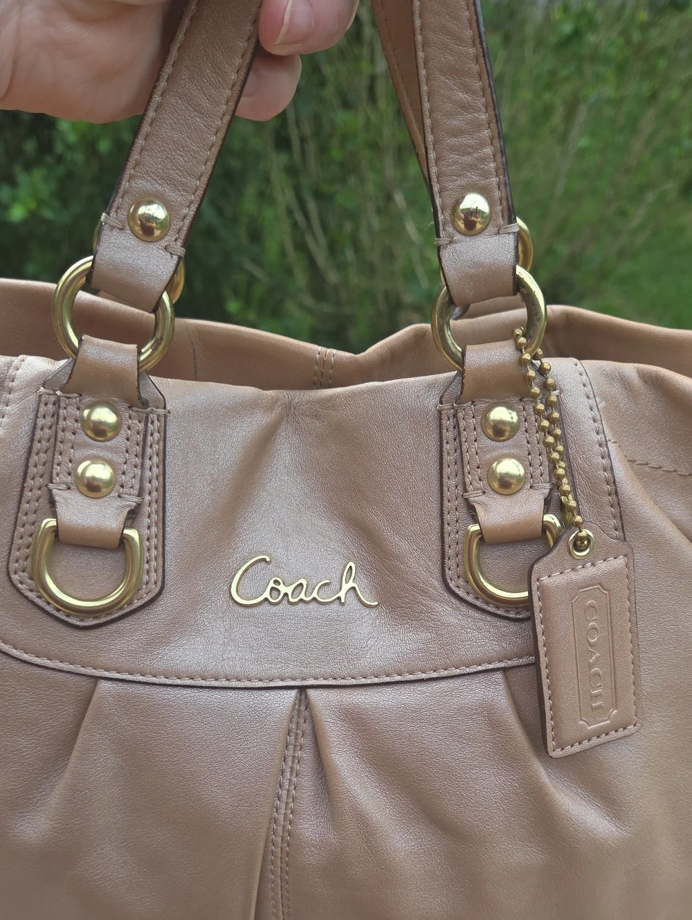 Coach Ashley F15513 2010 Carryall Metallic Leather Satchel $398 Retail GUC